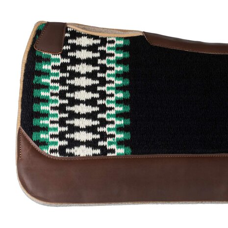 Pool&#039;s Western Saddle Pad  BLACK/WHITE/GREEN