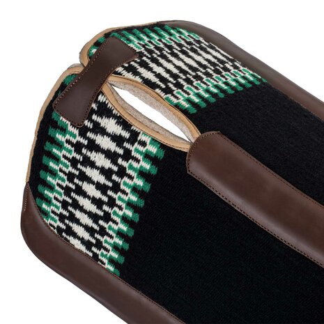 Pool&#039;s Western Saddle Pad  BLACK/WHITE/GREEN