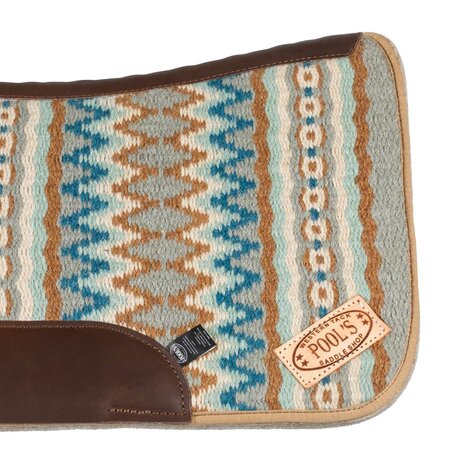 Pool&#039;s Contoured Western Saddle Pad BLUE/BEIGE