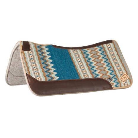 Pool&#039;s Contoured Western Saddle Pad BLUE/BEIGE