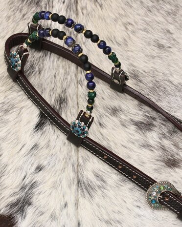 Two Ear show westernhoofdstel Blauw Turquoise