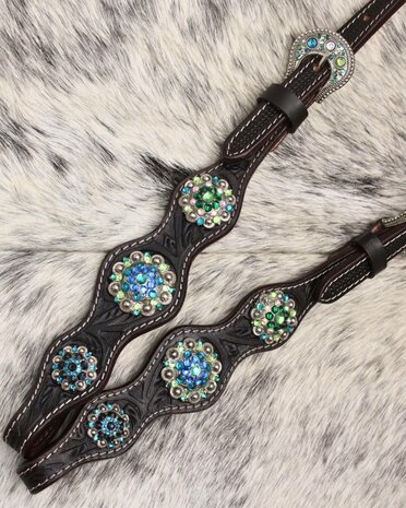 Two Ear show westernhoofdstel Blauw Turquoise