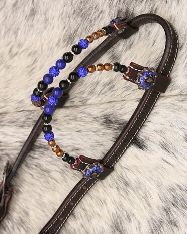 Two Ear show westernhoofdstel Brown Royal Blue
