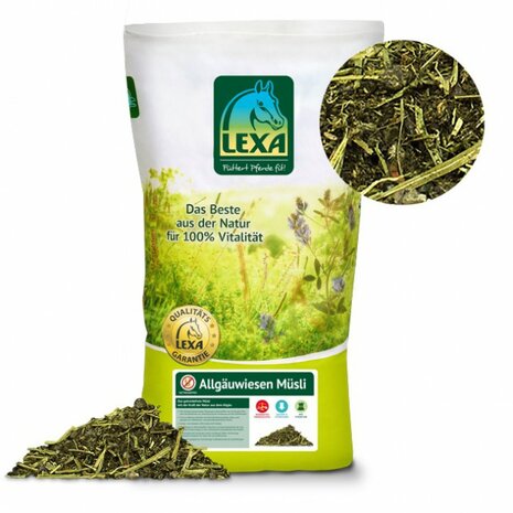 Lexa Allg&auml;uwiesen M&uuml;sli &ndash; graanvrij, vezelrijk en ideaal voor gevoelige paarden 15 KG