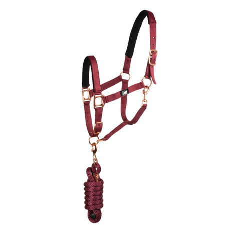 Supreme Rose Gold Line nylon halster + halstertouw