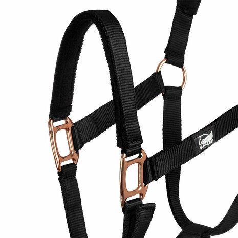 Supreme Rose Gold Line nylon halster + halstertouw