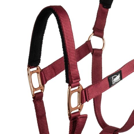 Supreme Rose Gold Line nylon halster + halstertouw
