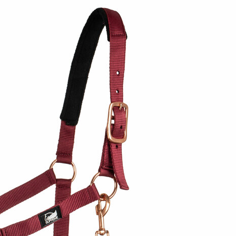 Supreme Rose Gold Line nylon halster + halstertouw
