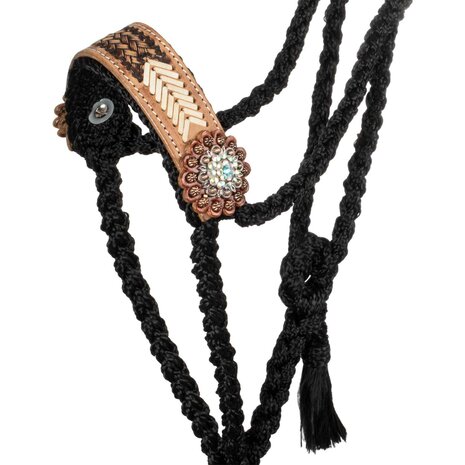 Pool&#039;s touwhalster set met lederen neusriem en concho&rsquo;s