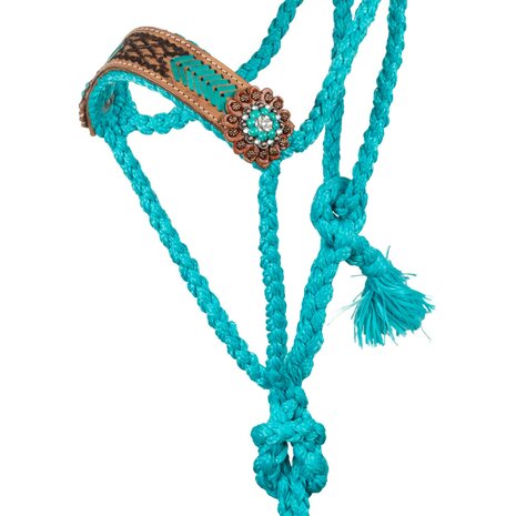 Pool&#039;s touwhalster set met lederen neusriem en concho&rsquo;s