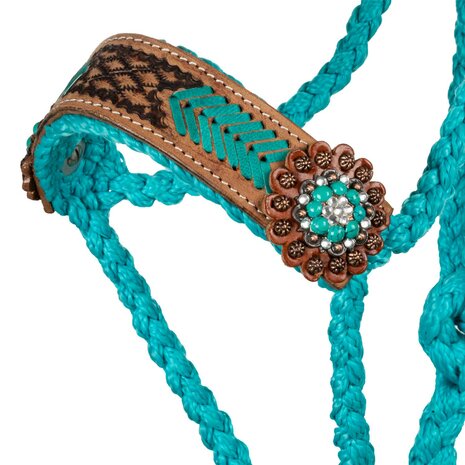Pool&#039;s touwhalster set met lederen neusriem en concho&rsquo;s