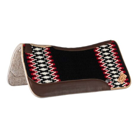 Pool&#039;s Western Saddle Pad  BLACK/WHITE/RED
