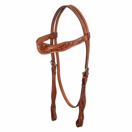 McBryan Western Hoofdstel Flower tooling chestnut 