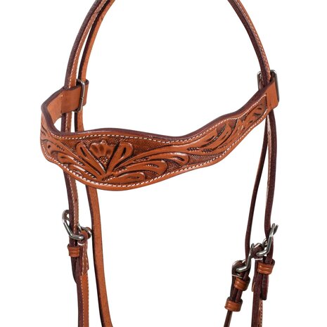 McBryan Western Hoofdstel Flower tooling chestnut 
