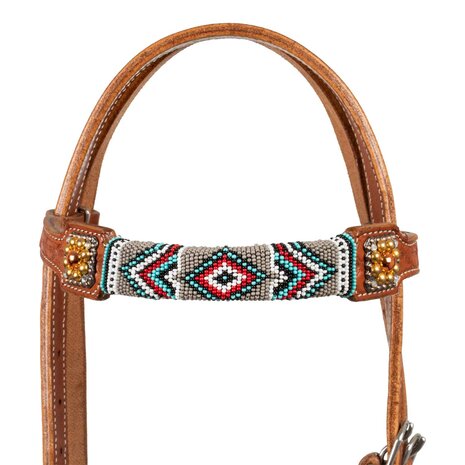 Pool&rsquo;s Western Hoofdstel met Navajo Beads &amp; Rhinestones