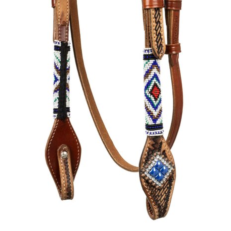 Pool&rsquo;s Western Hoofdstel met Blue Diamond Beads
