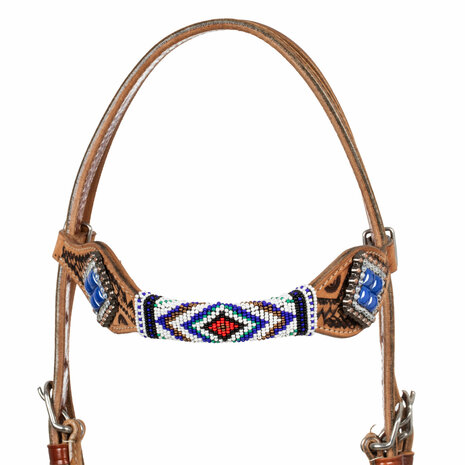 Pool&rsquo;s Western Hoofdstel met Blue Diamond Beads