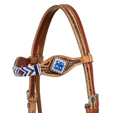 Pool&rsquo;s Western Hoofdstel met Blue Diamond Beads