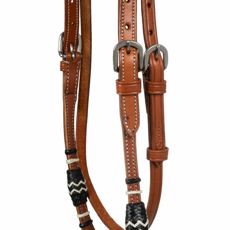 Bosal Hoofdstel Complete Set &ndash; Chestnut Leer met Paardenhaar Mecate