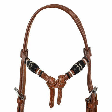 Bosal Hoofdstel Complete Set &ndash; Chestnut Leer met Paardenhaar Mecate