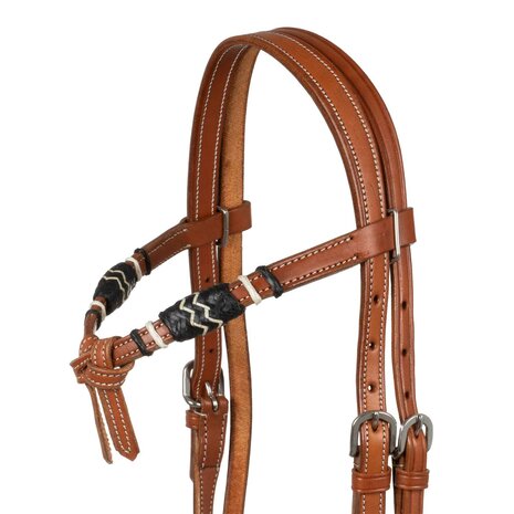 Bosal Hoofdstel Complete Set &ndash; Chestnut Leer met Paardenhaar Mecate