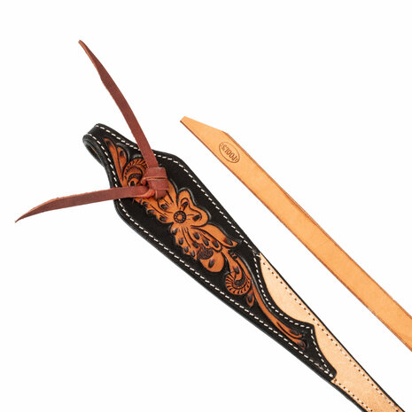 Pool&rsquo;s Western Reins Dark Floral Tooling