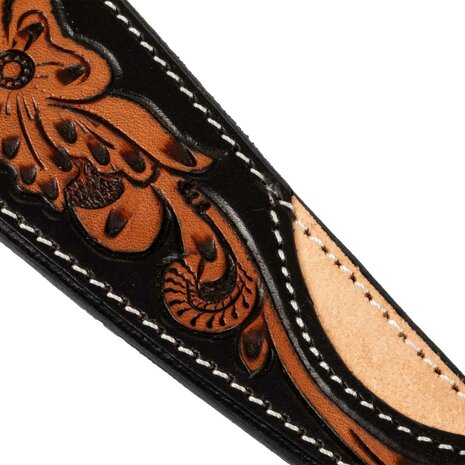 Pool&rsquo;s Western Reins Dark Floral Tooling