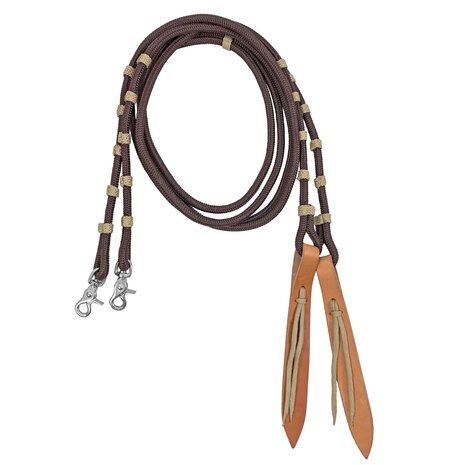 Lakota Basic Romal Reins &ndash; nylon teugels met lederen uiteinde en clips