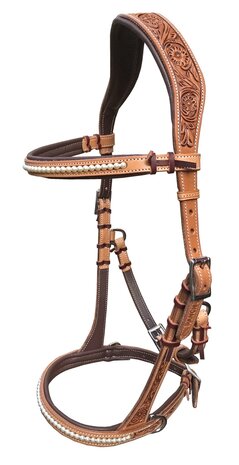 Bitloos Sidepull Hoofdstel PEARLS met Swarovski &ndash; QH