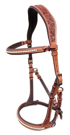 Bitloos Sidepull Hoofdstel PEARLS met Swarovski &ndash; QH