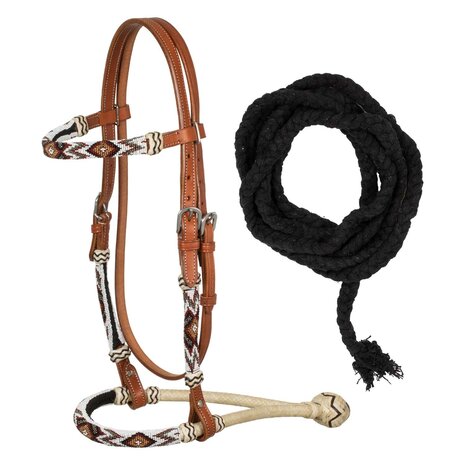 Pool&rsquo;s Bosal Set met Southwest Beads &amp; Katoenen Mecate &ndash; QH