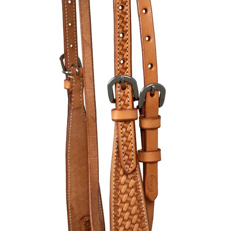 Pool&rsquo;s Bosal Set &ndash; Basket Tooling (Chestnut &amp; Natural, QH)