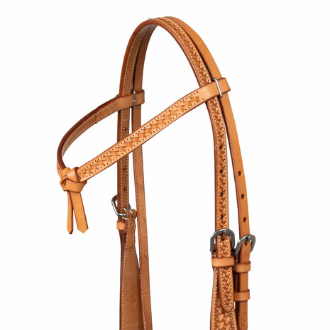 Pool&rsquo;s Bosal Set &ndash; Basket Tooling (Chestnut &amp; Natural, QH)