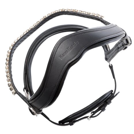 Kavalkade Bitloos Sidepull Hoofdstel &ldquo;Light&rdquo; &ndash; Comfortabel Geolied Leer met Strass