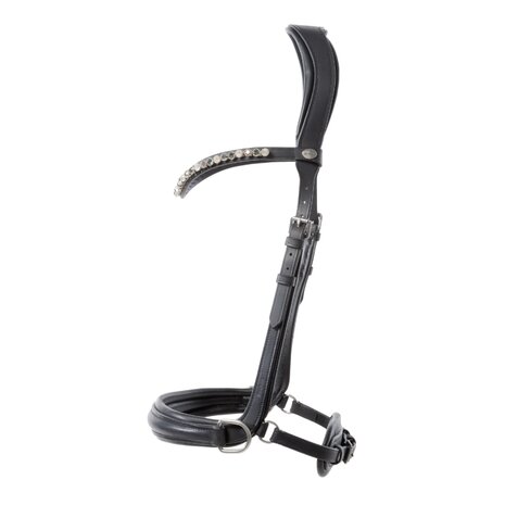 Kavalkade Bitloos Sidepull Hoofdstel &ldquo;Light&rdquo; &ndash; Comfortabel Geolied Leer met Strass