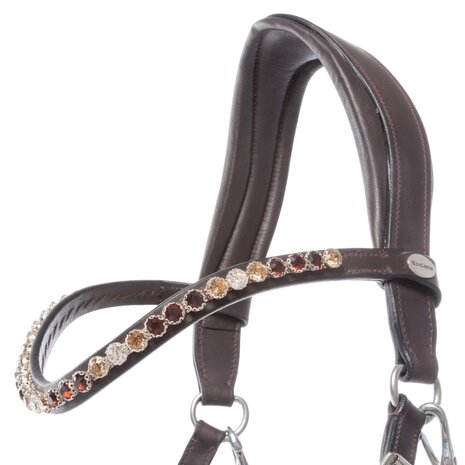 Kavalkade Cross Light &ndash; Luxe Kaakgekruist Bitloos Hoofdstel van Geolied Leer