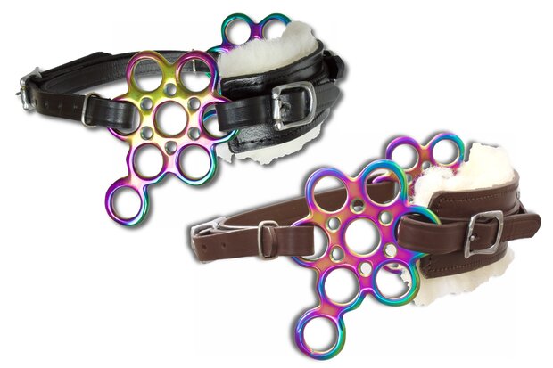 Hackamore Flower Rainbow met schapenvacht neusriem