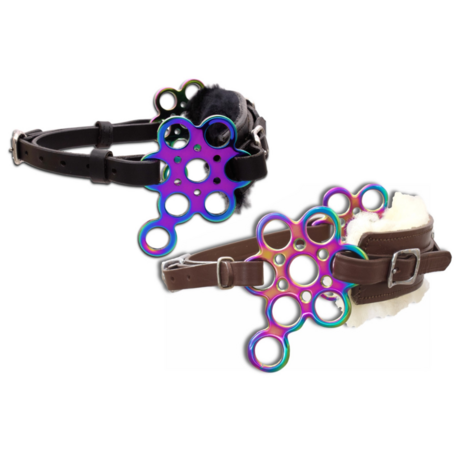 Hackamore Flower Rainbow met schapenvacht neusriem