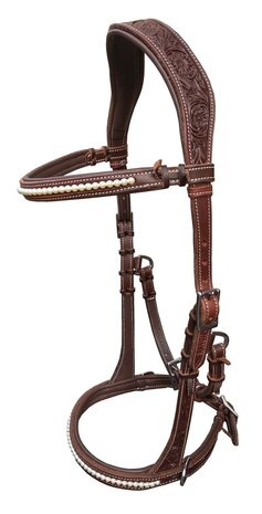 Bitloos Sidepull Hoofdstel PEARLS met Swarovski &ndash; QH