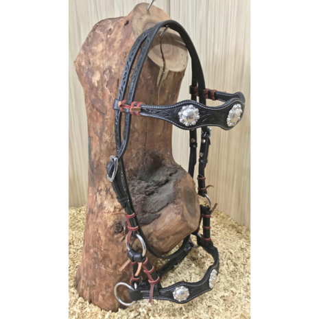 Sidepull met zilverkleurige concho&rsquo;s