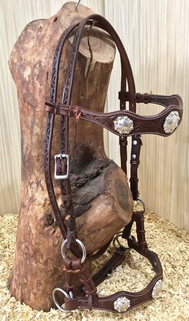 Sidepull met zilverkleurige concho&rsquo;s