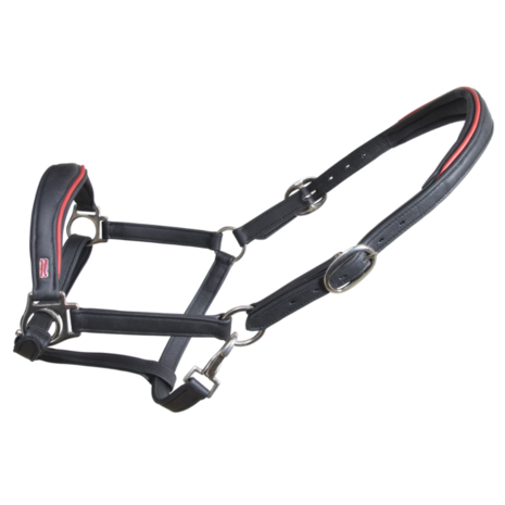 Karlslund Soft Comfort Lederen Halster Anatomisch Zwart/Rood