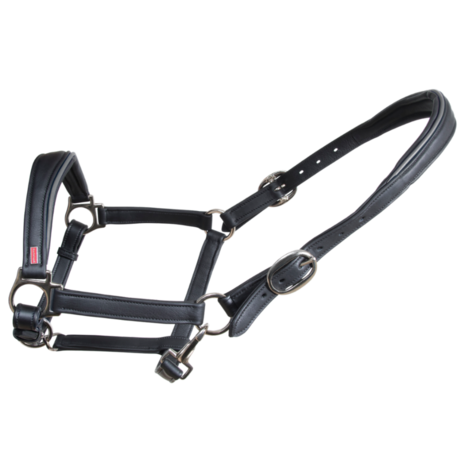 Karlslund Soft Comfort Lederen Halster Anatomisch Zwart/Grijs