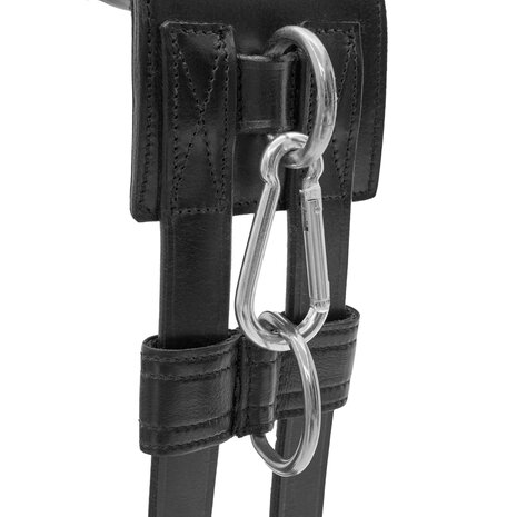 Kieffer Equishape Pro&reg; Leren Longeersingel &ndash; Black/Chrome