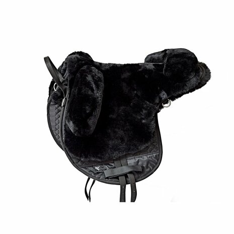 Barebackpad Lamswol Pony Zwart &ndash; Pony barebackpad van merino lamswol