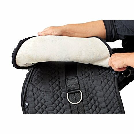 Barebackpad Lamswol Pony Zwart &ndash; Pony barebackpad van merino lamswol