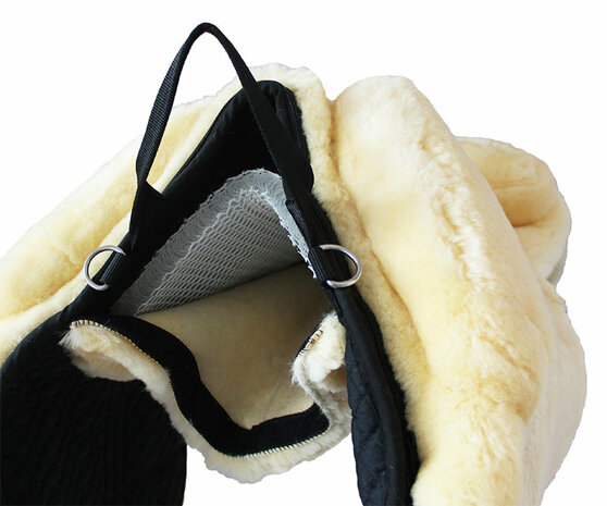 Barebackpad Lamswol Pony Naturel &ndash; Pony barebackpad van merino lamswol