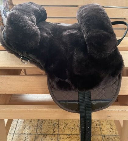 Barebackpad Lamswol Pony Bruin &ndash; Pony barebackpad van merino lamswol