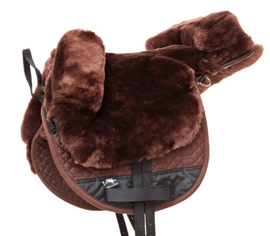 Barebackpad Lamswol Pony Bruin &ndash; Pony barebackpad van merino lamswol