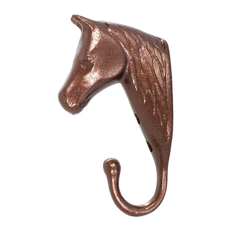 Hanger paardenhoofd aluminium Bruin&ndash; veelzijdige wandhaak voor stal, zadelkamer en huis